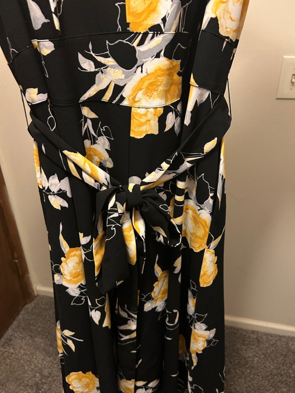 Lane Bryant Black Maxi Dress with Yellow Floral Print - Picture 4 of 4